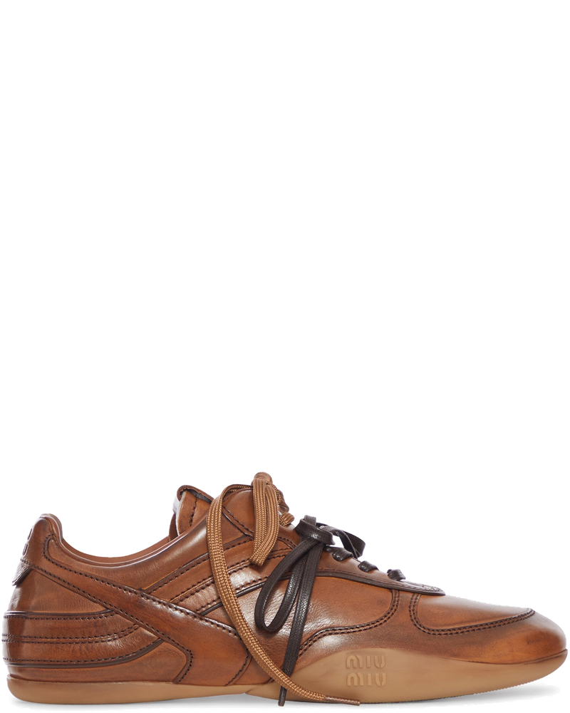 Waxed Leather Sneakers Miu miu – Гарантія оригінальності