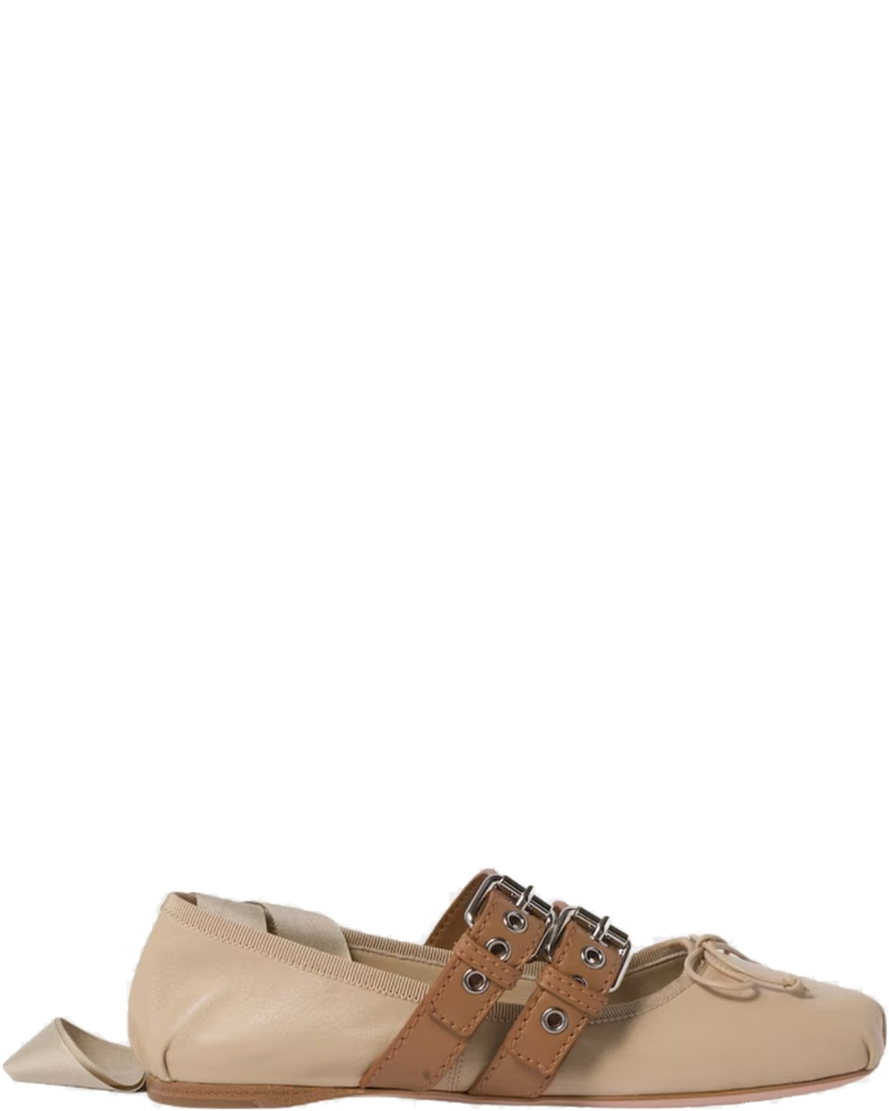Оригінальна Nappa And Calf Leather Ballerinas Miu miu