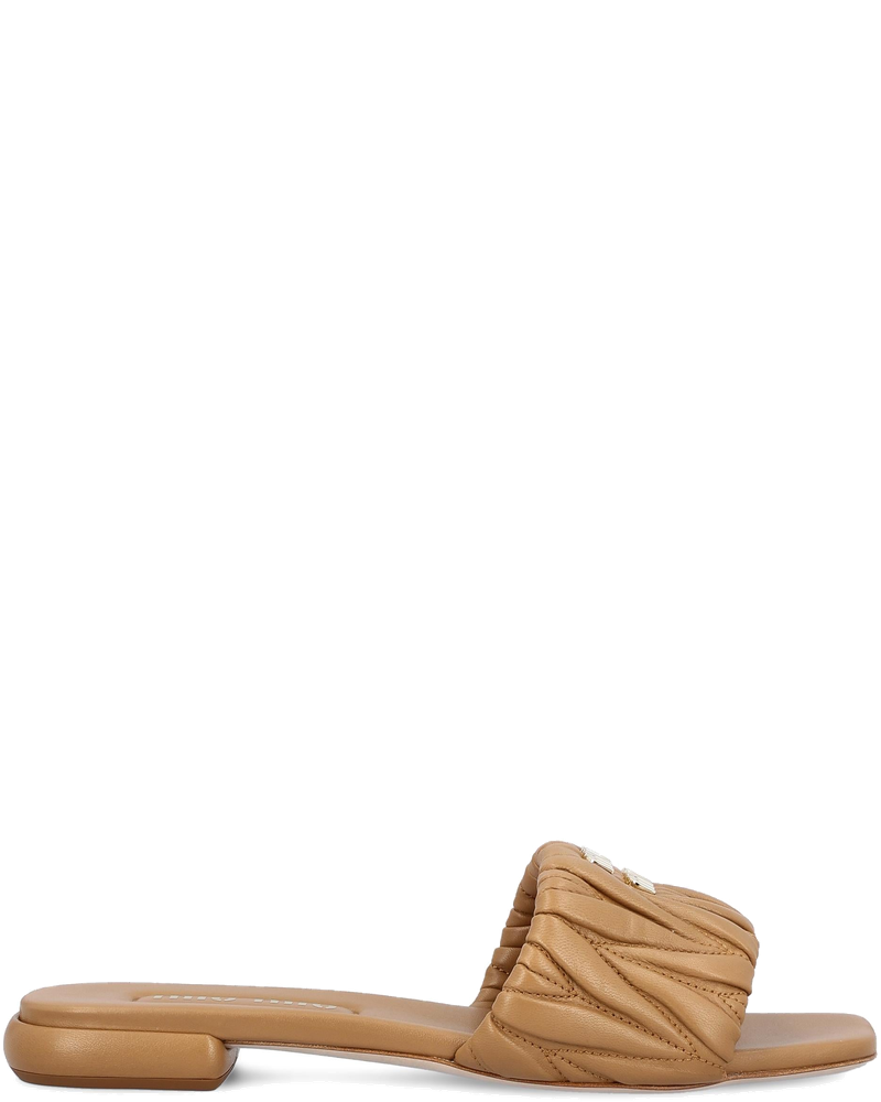 Matelassé Leather Sandals Miu miu – Гарантія оригінальності