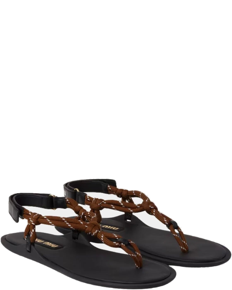 Riviere Cord And Leather Sandals Miu miu – Гарантія оригінальності