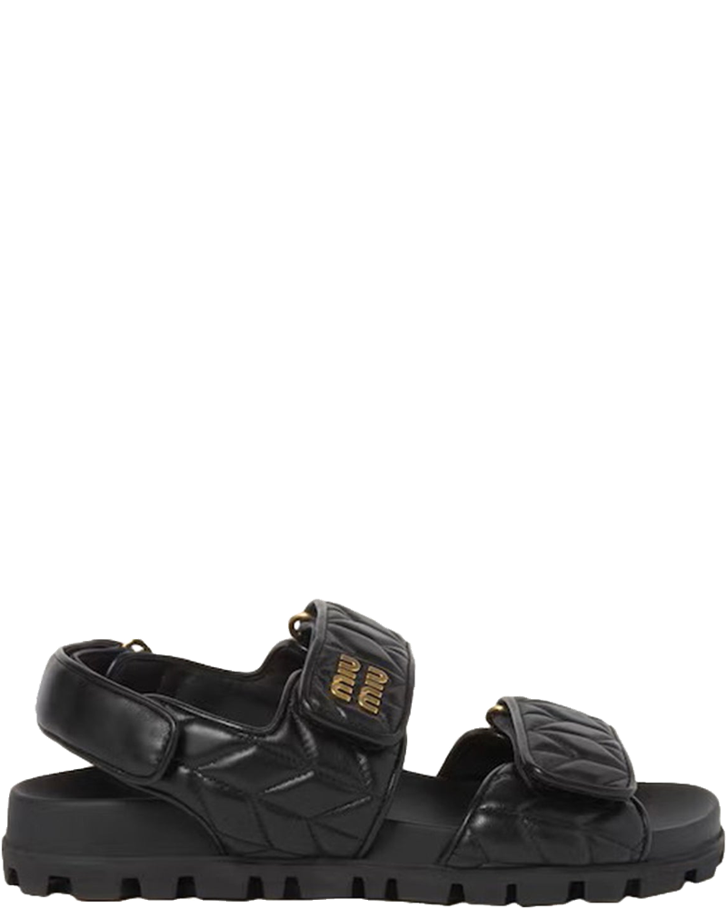 Sporty Matelassé Leather Sandals Miu miu оригінал – Купити в Україні
