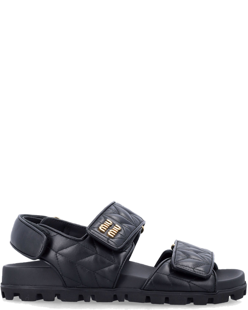 Sporty Matelassé Nappa Leather Sandals Miu miu оригінал – Купити в Україні