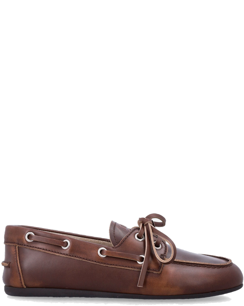 Unlined Bleached Leather Boat Shoes Miu miu оригінал – Купити в Україні