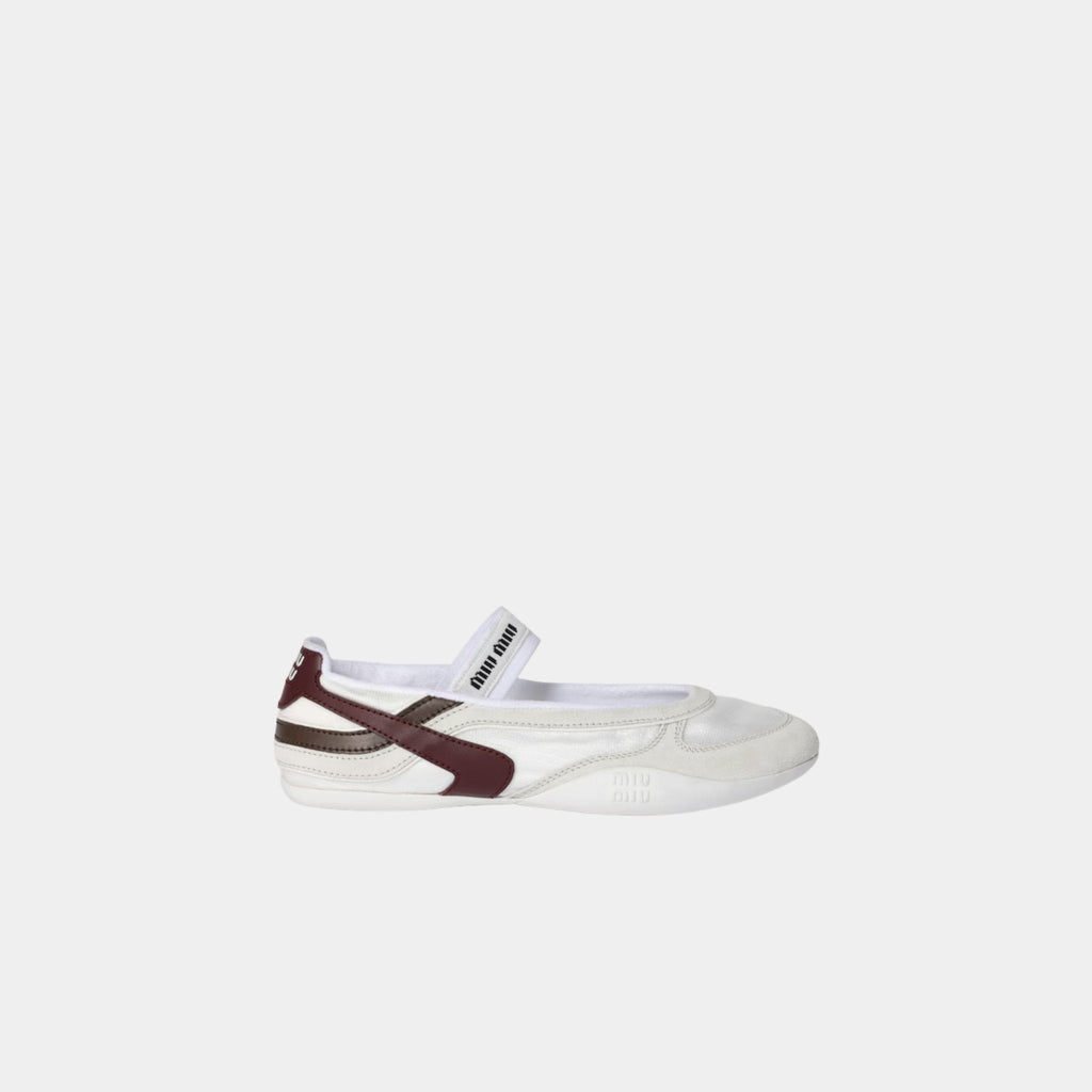 Gymnasium Technical Fabric And Suede Ballerinas Miu miu – Гарантія оригінальності – боковий вид
