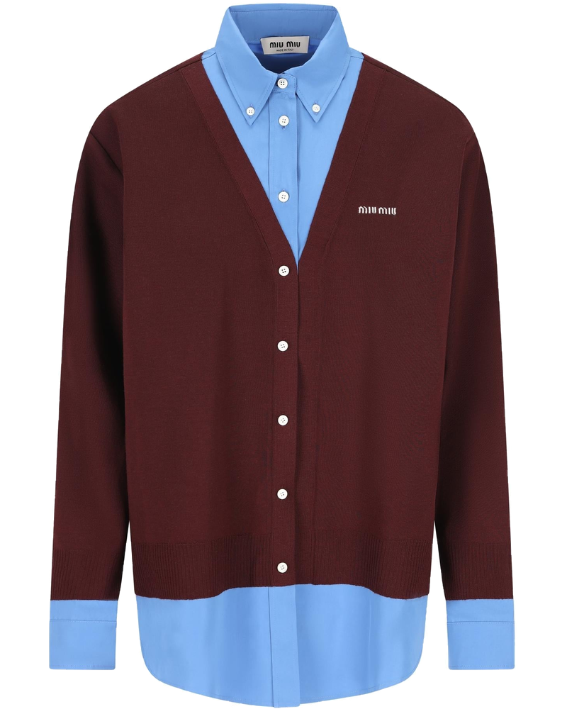 Cashmere And Poplin Shirt Miu miu оригінал – Купити в Україні