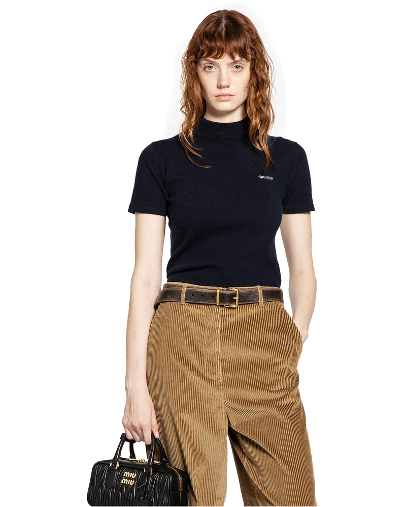 Оригінальна Cashmere Short Sleeve Sweater Miu miu