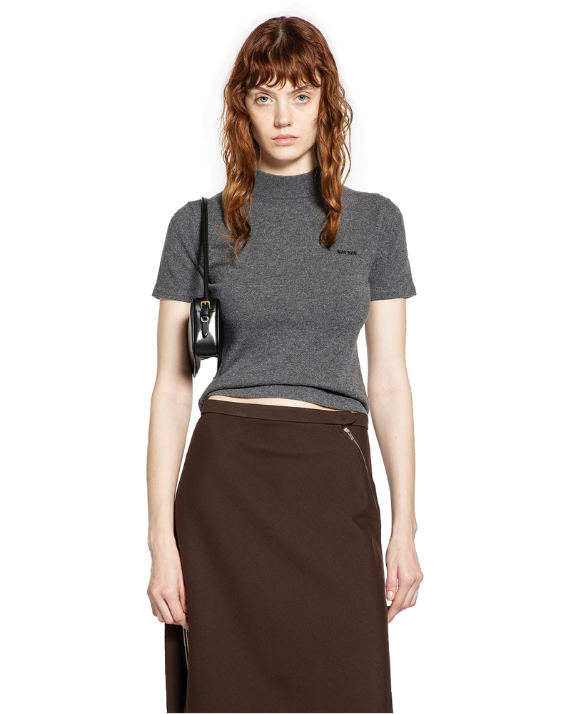 Оригінальна Cashmere Short Sleeve Sweater Miu miu