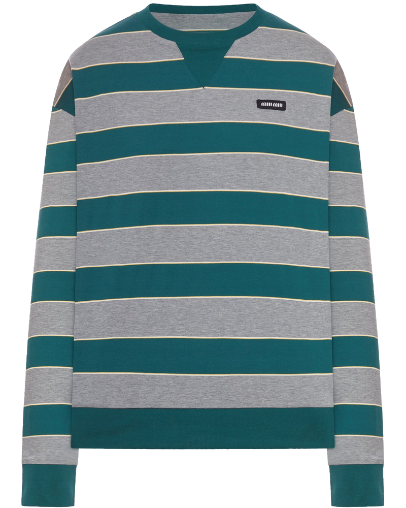 Crew Neck Cotton Sweatshirt Miu miu оригінал – Купити в Україні