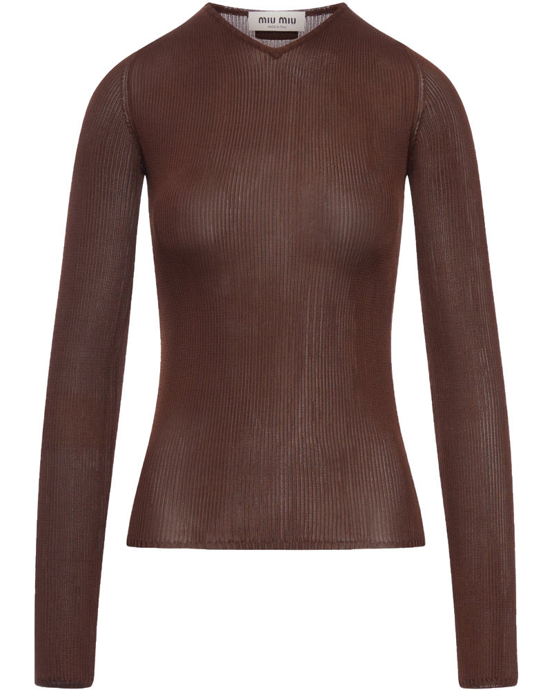 Оригінальна Silk V-Neck Sweater Miu miu