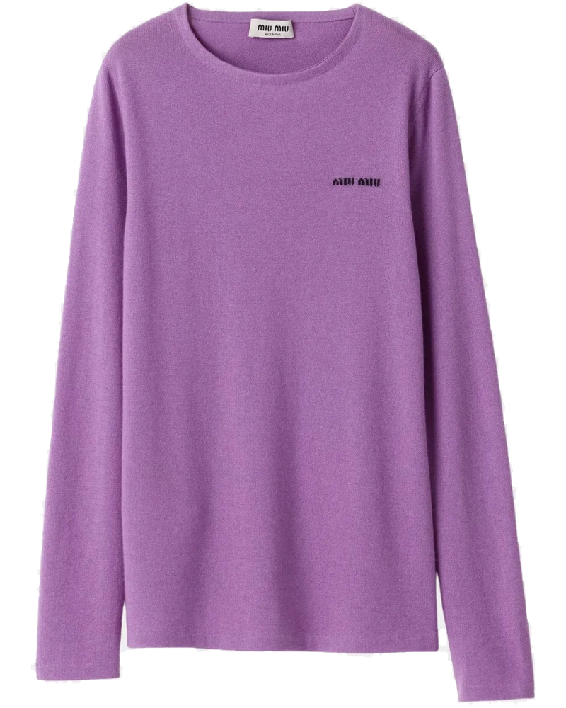 Cashmere And Silk Crew-Neck Sweater Miu miu оригінал – Купити в Україні