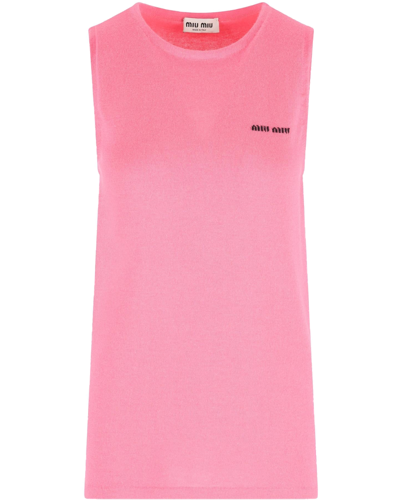 Оригінальна Silk And Cashmere Sleeveless Top Miu miu