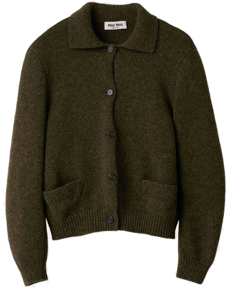 Wool Cardigan Front Button Closure Miu miu – Гарантія оригінальності