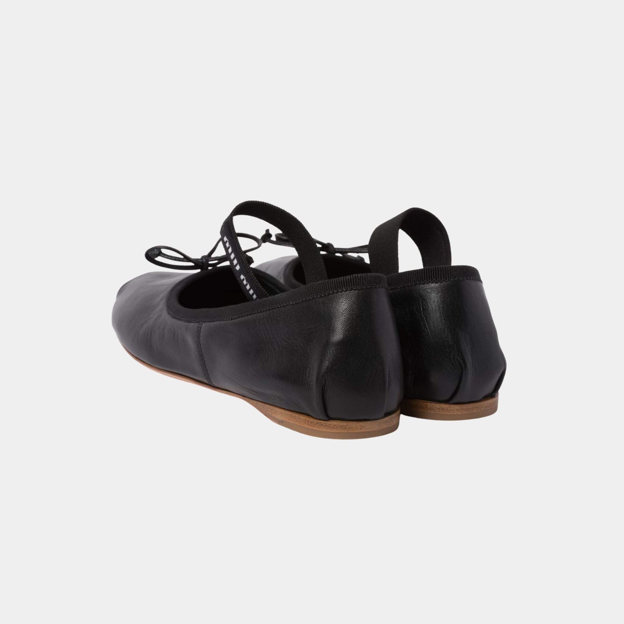 Оригінальна Leather Ballerinas With Removable Elastic Miu miu – вид ззаду