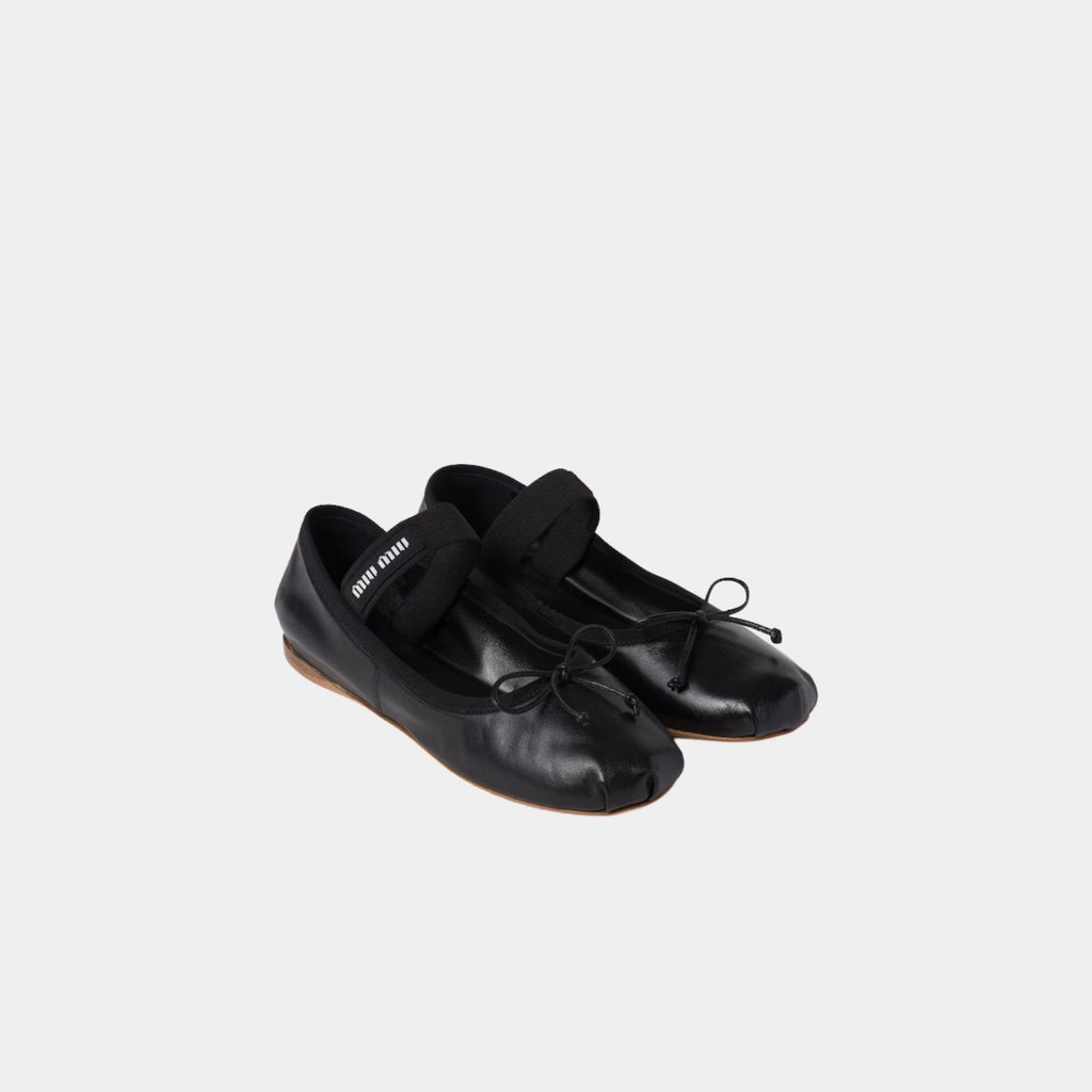 Оригінальна Leather Ballerinas With Removable Elastic Miu miu – детальний вид