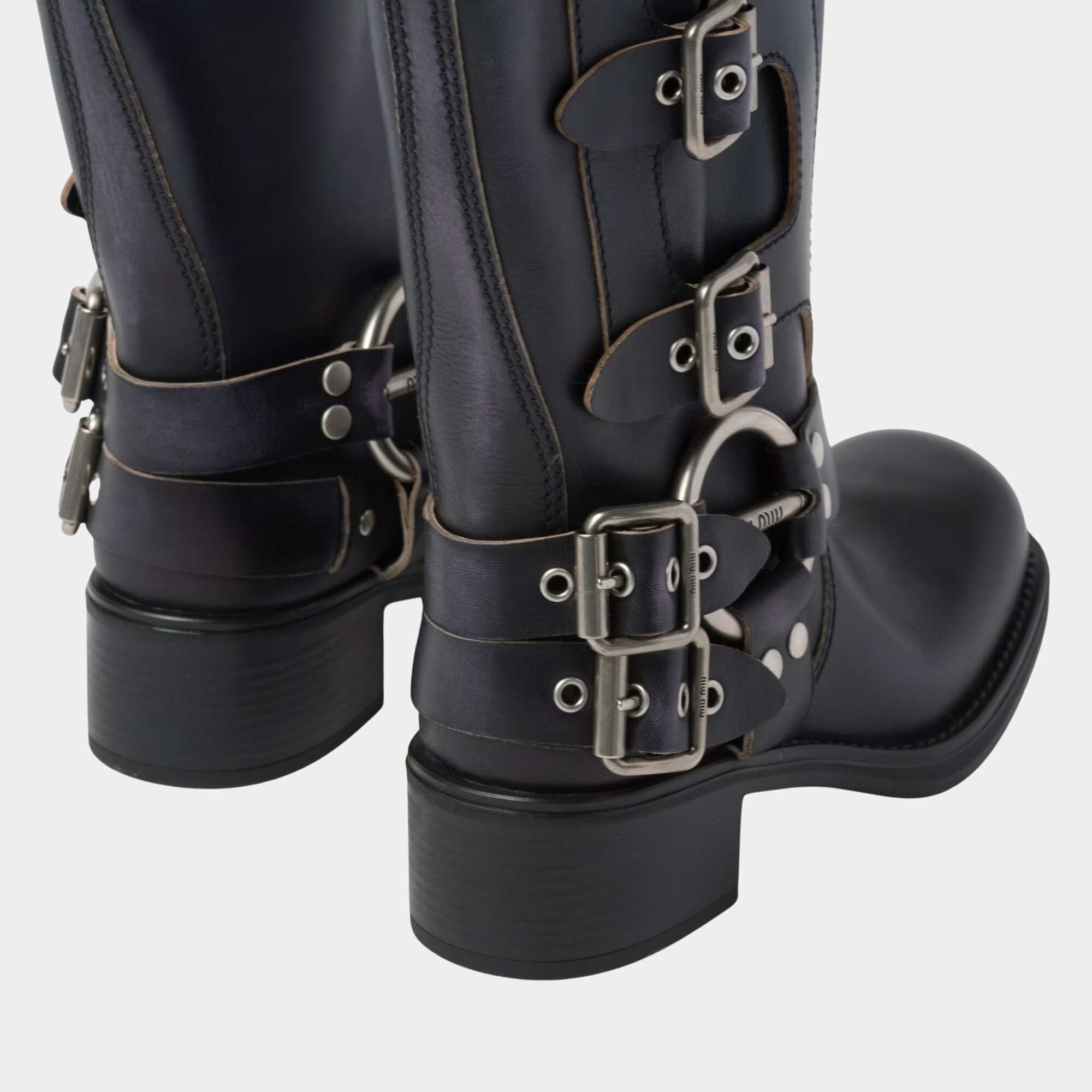 Leather Boots Logo Engraved Harness Ring Miu miu оригінал – Купити в Україні – детальний вид