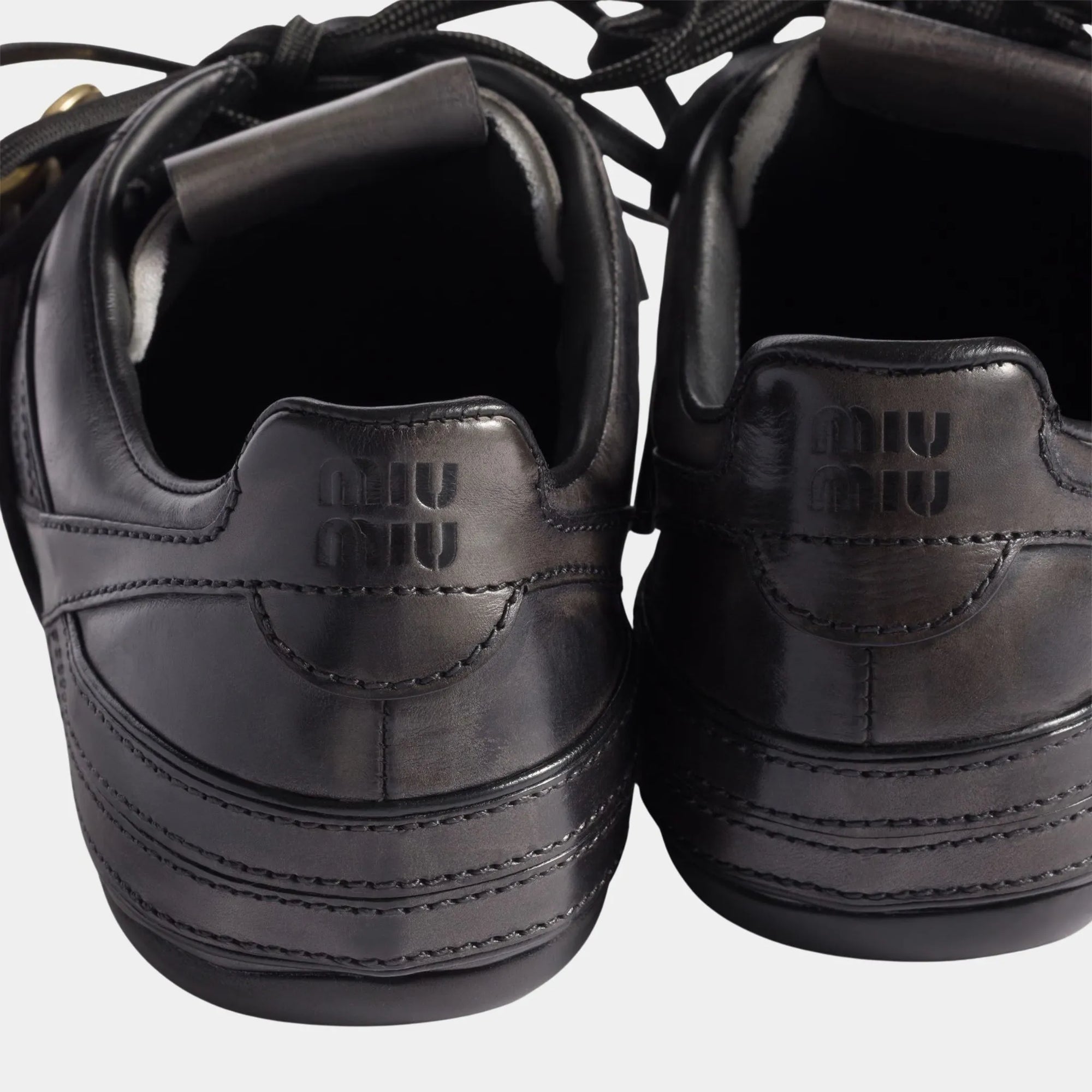 Leather Sneakers With Buckle Miu miu – Гарантія оригінальності – детальний вид
