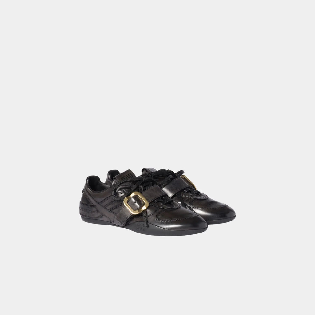 Leather Sneakers With Buckle Miu miu – Гарантія оригінальності – боковий вид