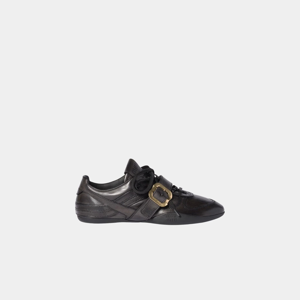 Leather Sneakers With Buckle Miu miu – Гарантія оригінальності – вид ззаду