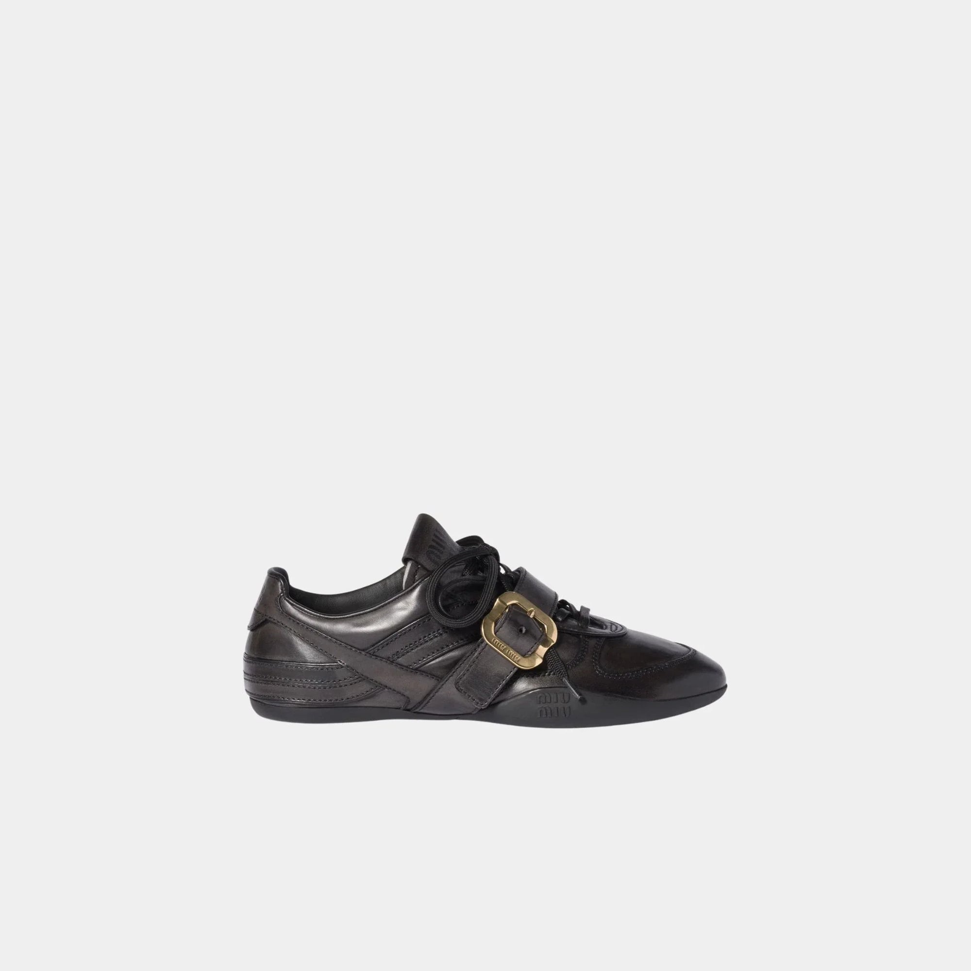 Leather Sneakers With Buckle Miu miu – Гарантія оригінальності – вид ззаду