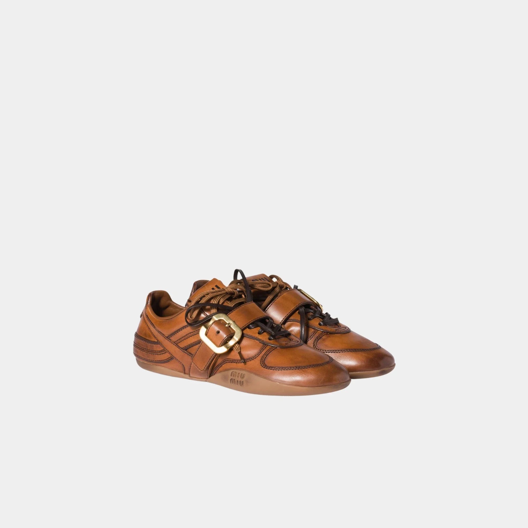 Leather Sneakers With Buckle Miu miu – Гарантія оригінальності – збільшений вид