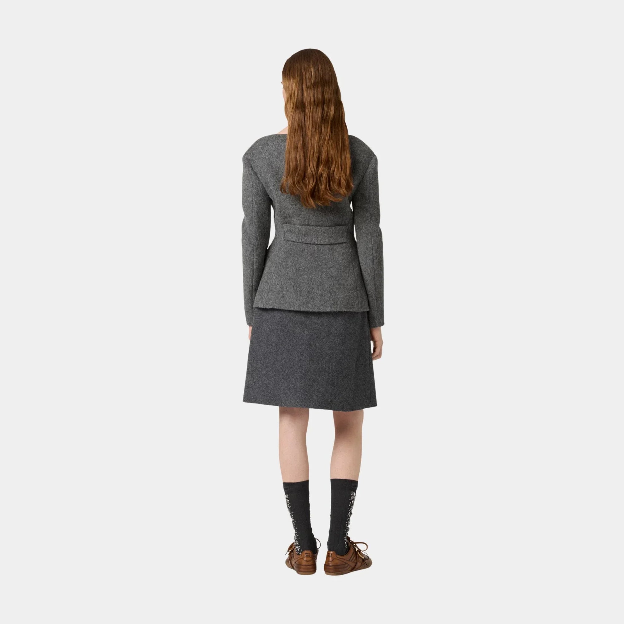 Light Shetland Wool Jacket Miu miu оригінал – Купити в Україні – вид ззаду