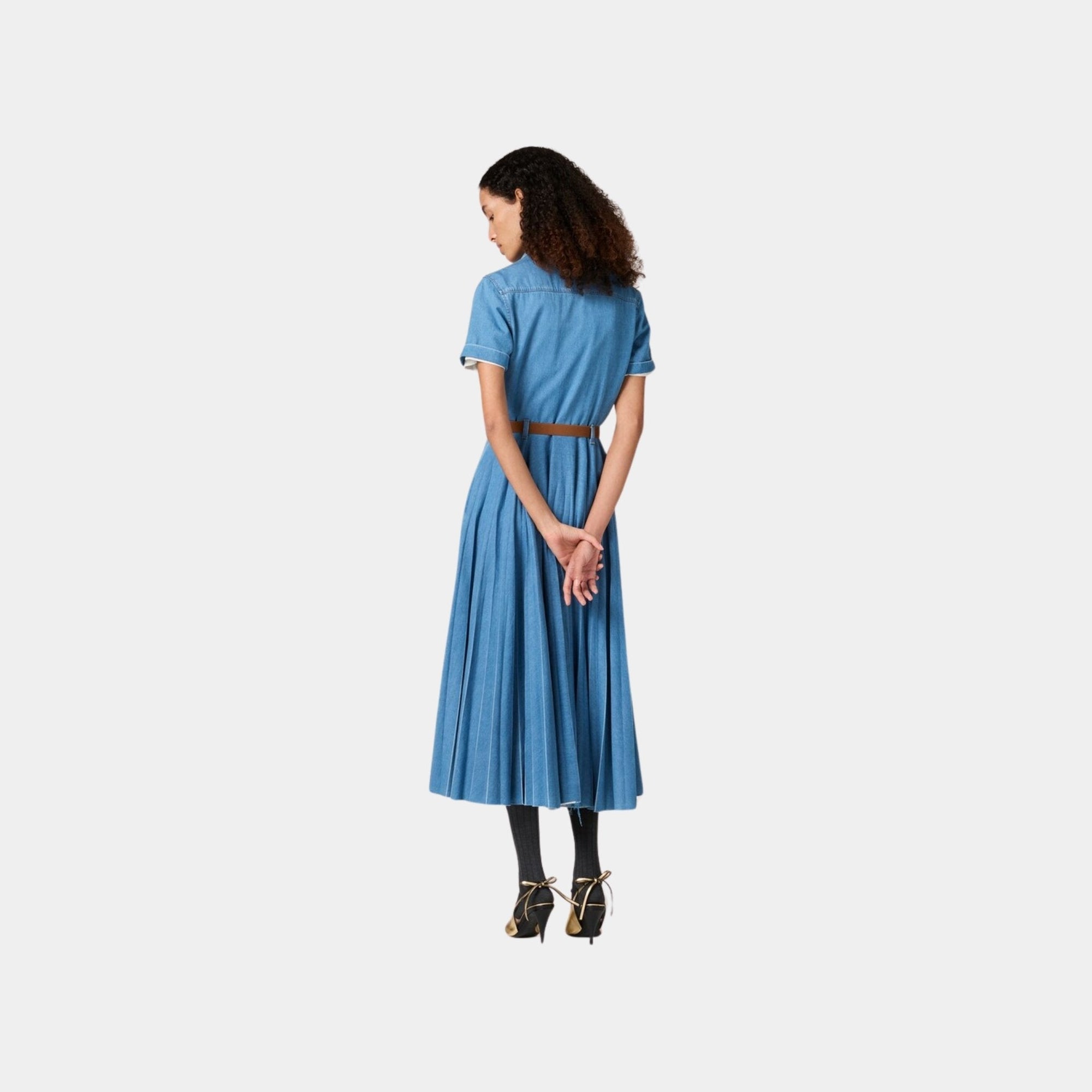 Long Denim Dress With Belt Miu miu оригінал – Купити в Україні – вид ззаду