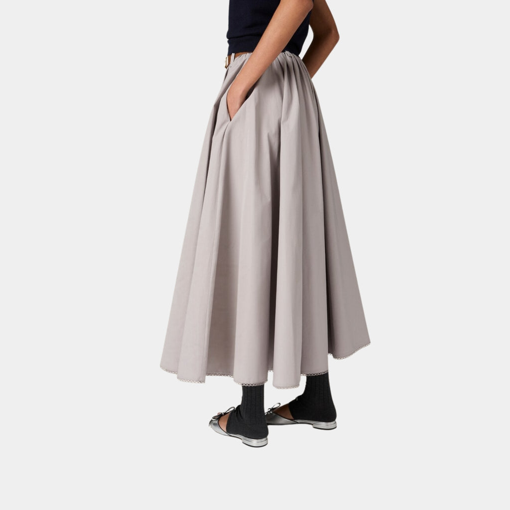 Оригінальна Long Poplin Skirt With Belt Miu miu – вид ззаду