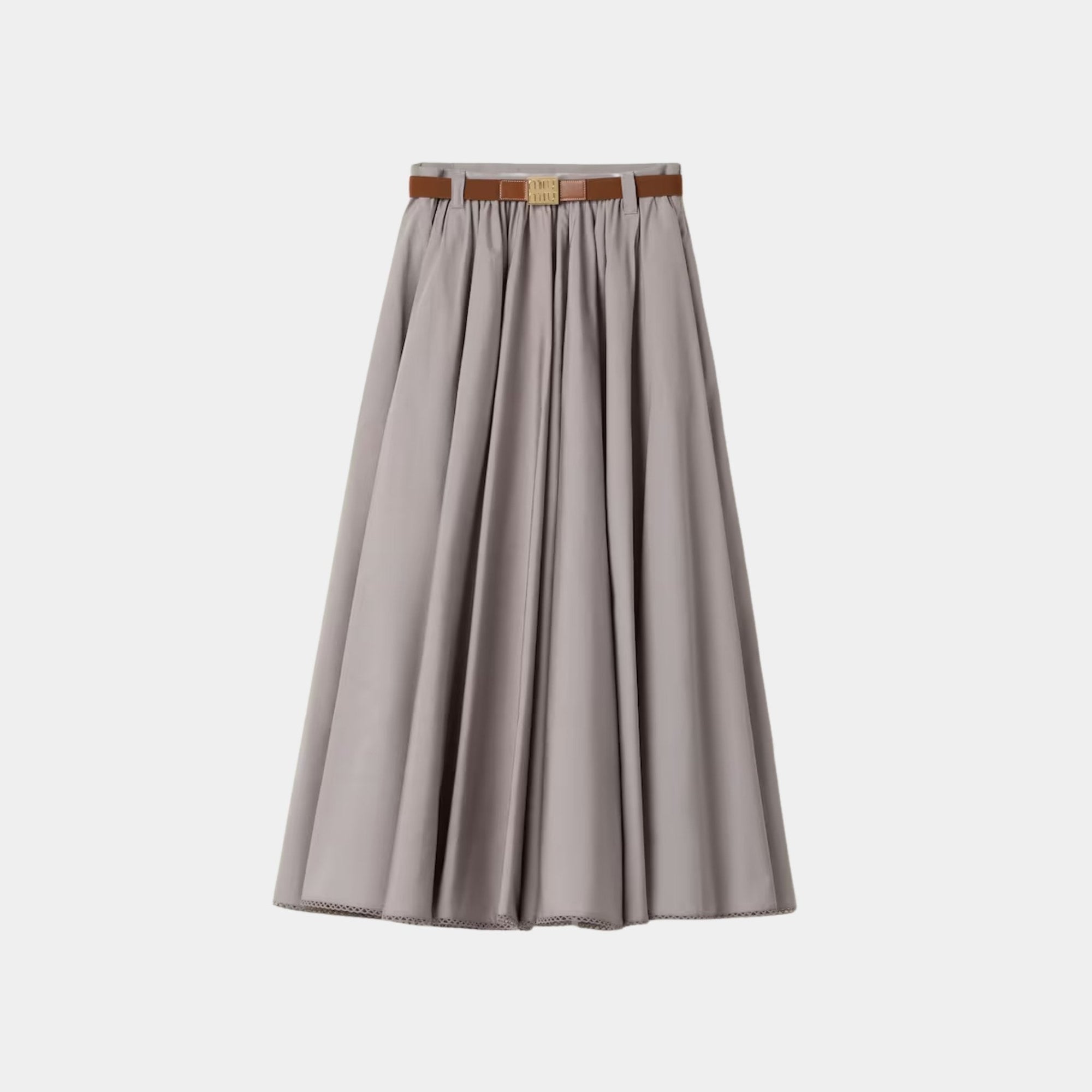 Оригінальна Long Poplin Skirt With Belt Miu miu – боковий вид