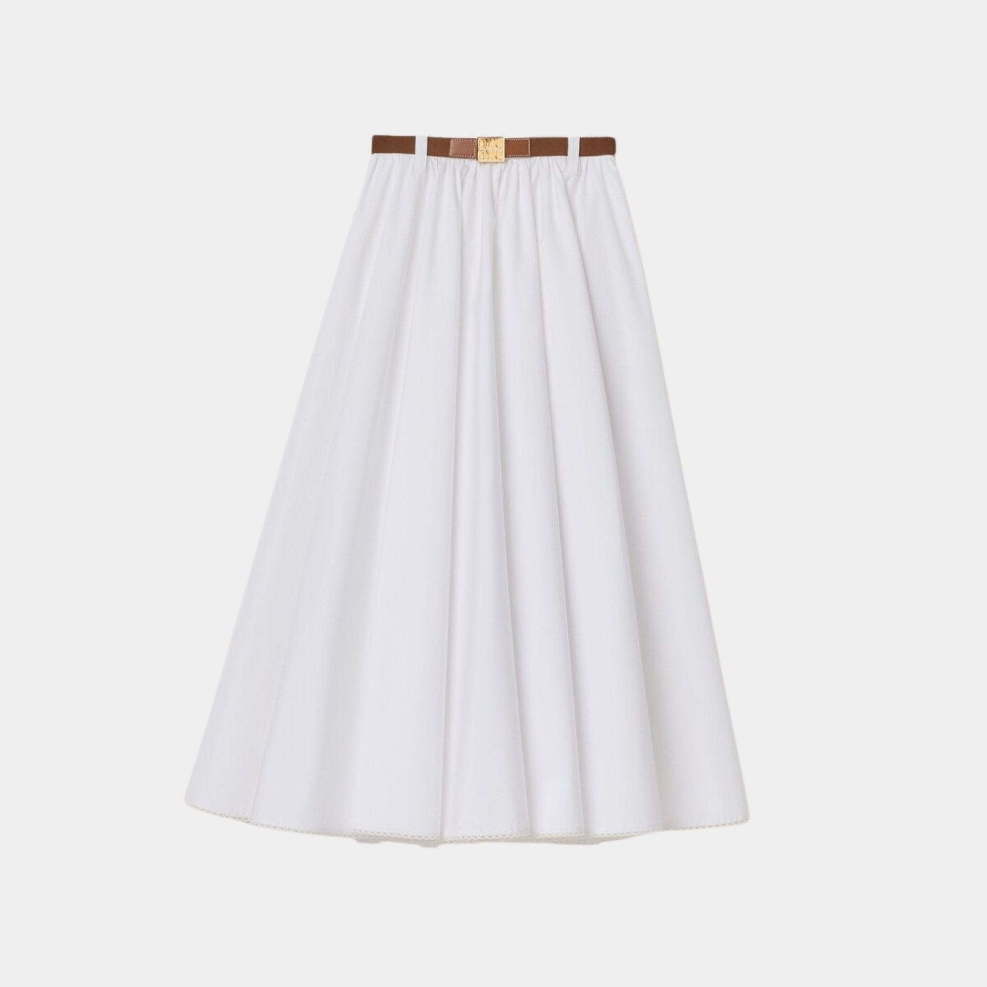 Оригінальна Long Poplin Skirt With Belt Miu miu – детальний вид