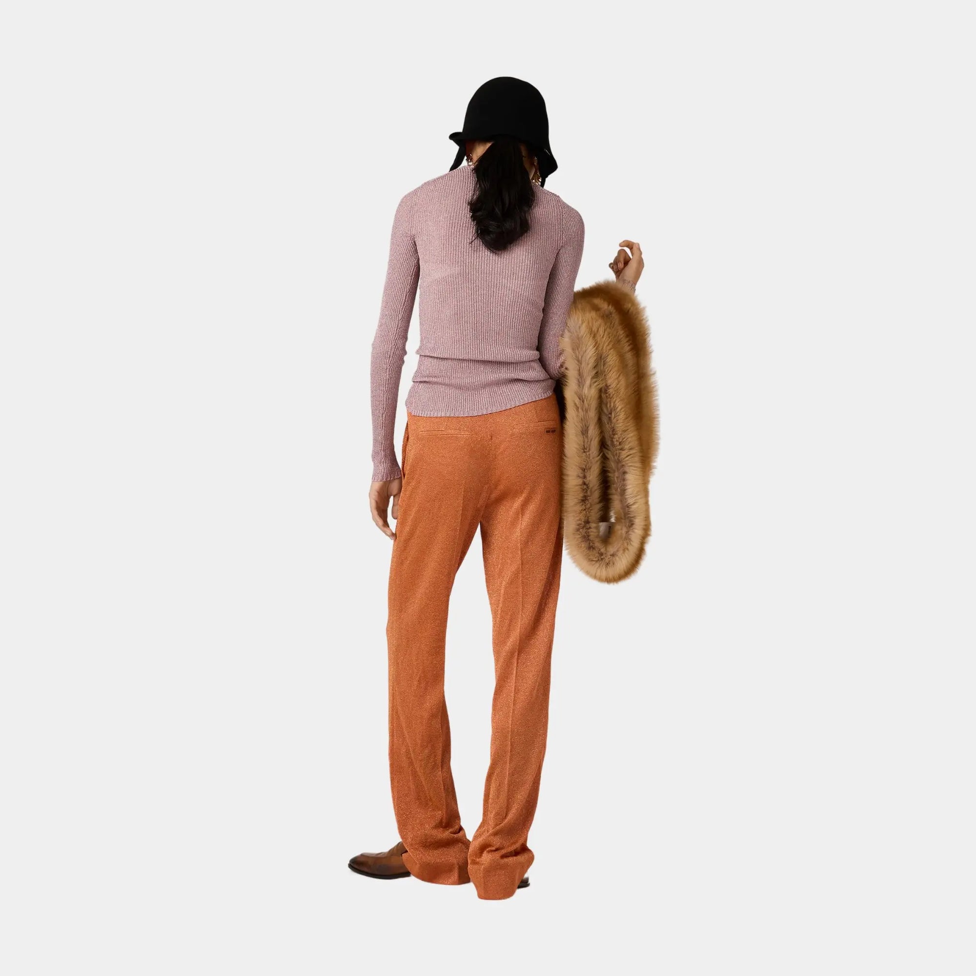 Оригінальна Lurex Straight Fit Pants Miu miu – вид ззаду