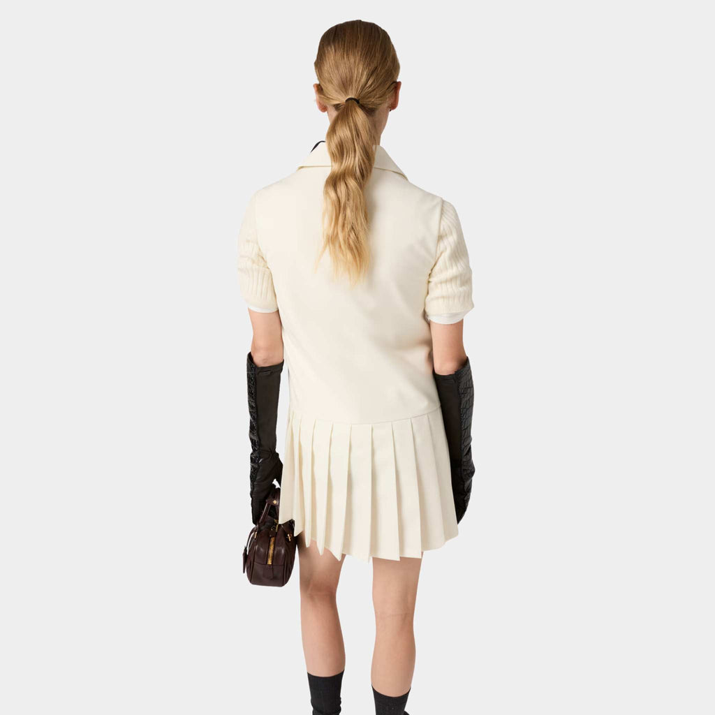 Оригінальна Mohair Fabric Mini Dress Natural Miu miu – вид ззаду