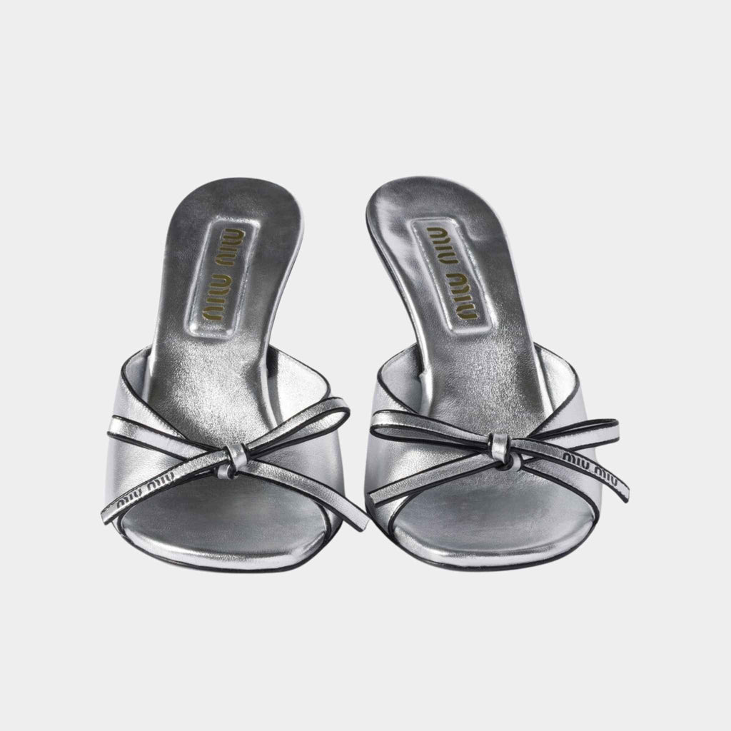 Mordoré Nappa Leather Heeled Sandals With Bow Miu miu оригінал – Купити в Україні – детальний вид