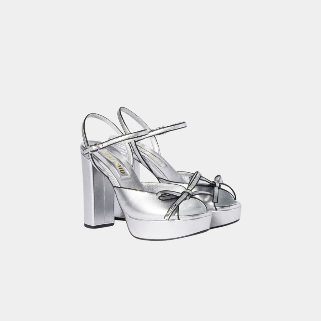 Оригінальна Mordoré Nappa Leather Platform Sandals Miu miu – вид ззаду
