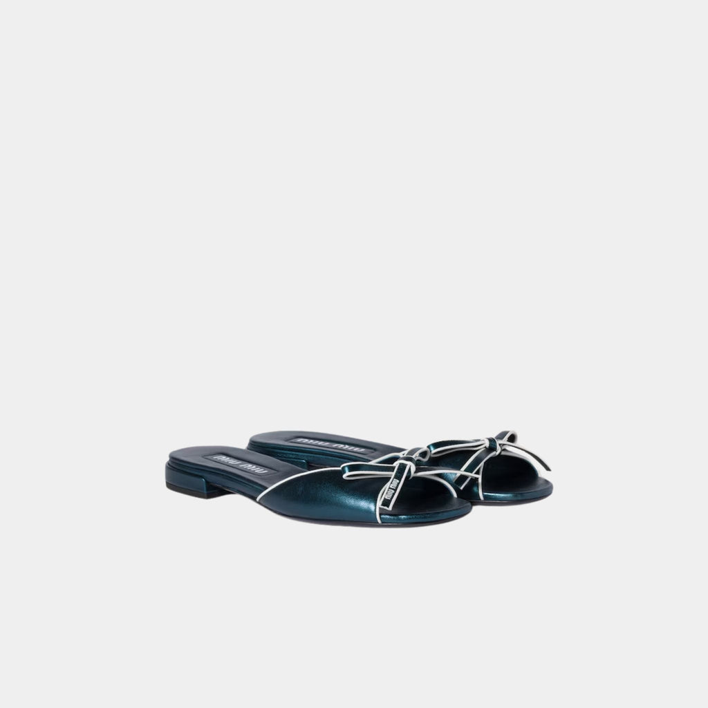 Mordoré Nappa Leather Sandals With Bow Miu miu оригінал – Купити в Україні – вид ззаду