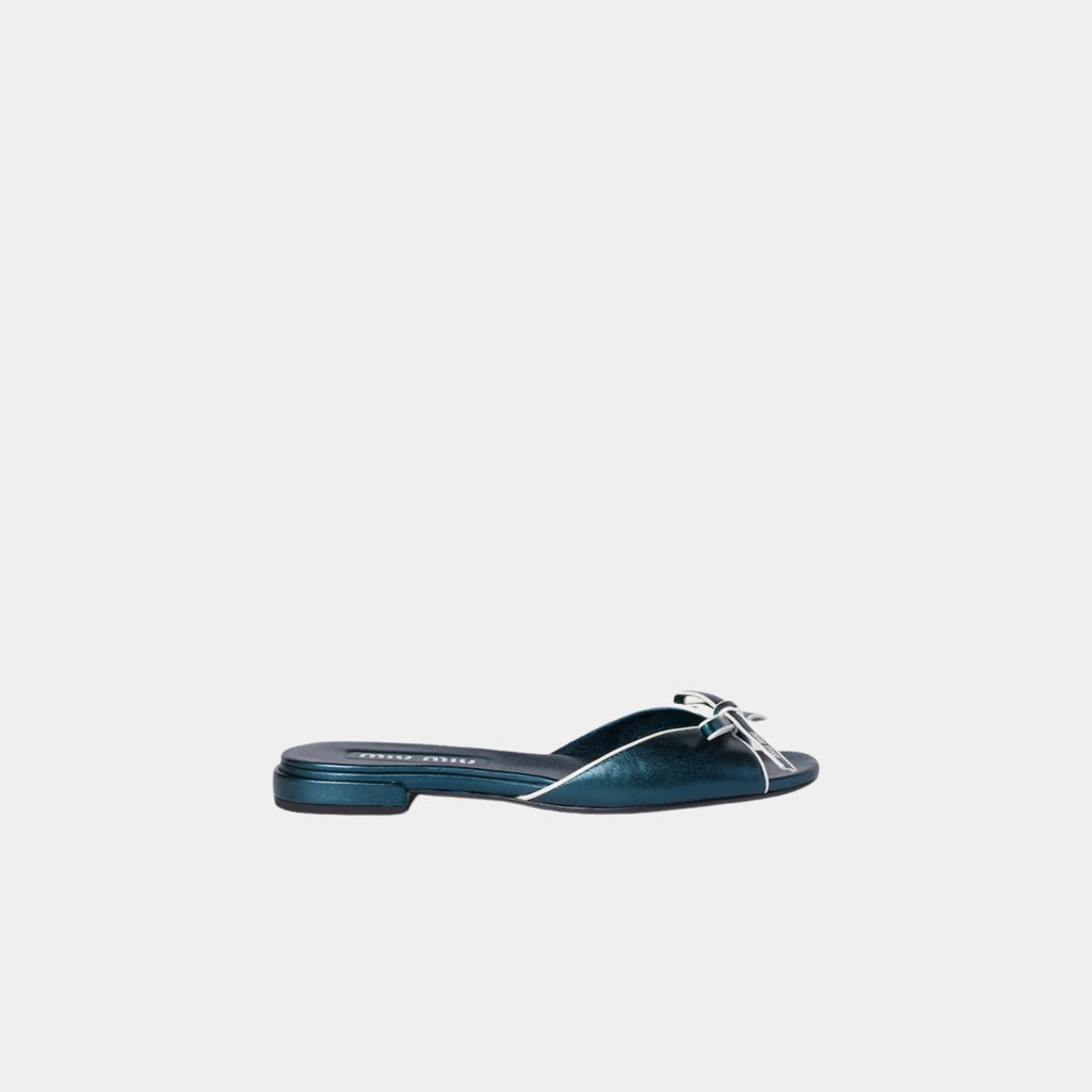 Mordoré Nappa Leather Sandals With Bow Miu miu оригінал – Купити в Україні – боковий вид