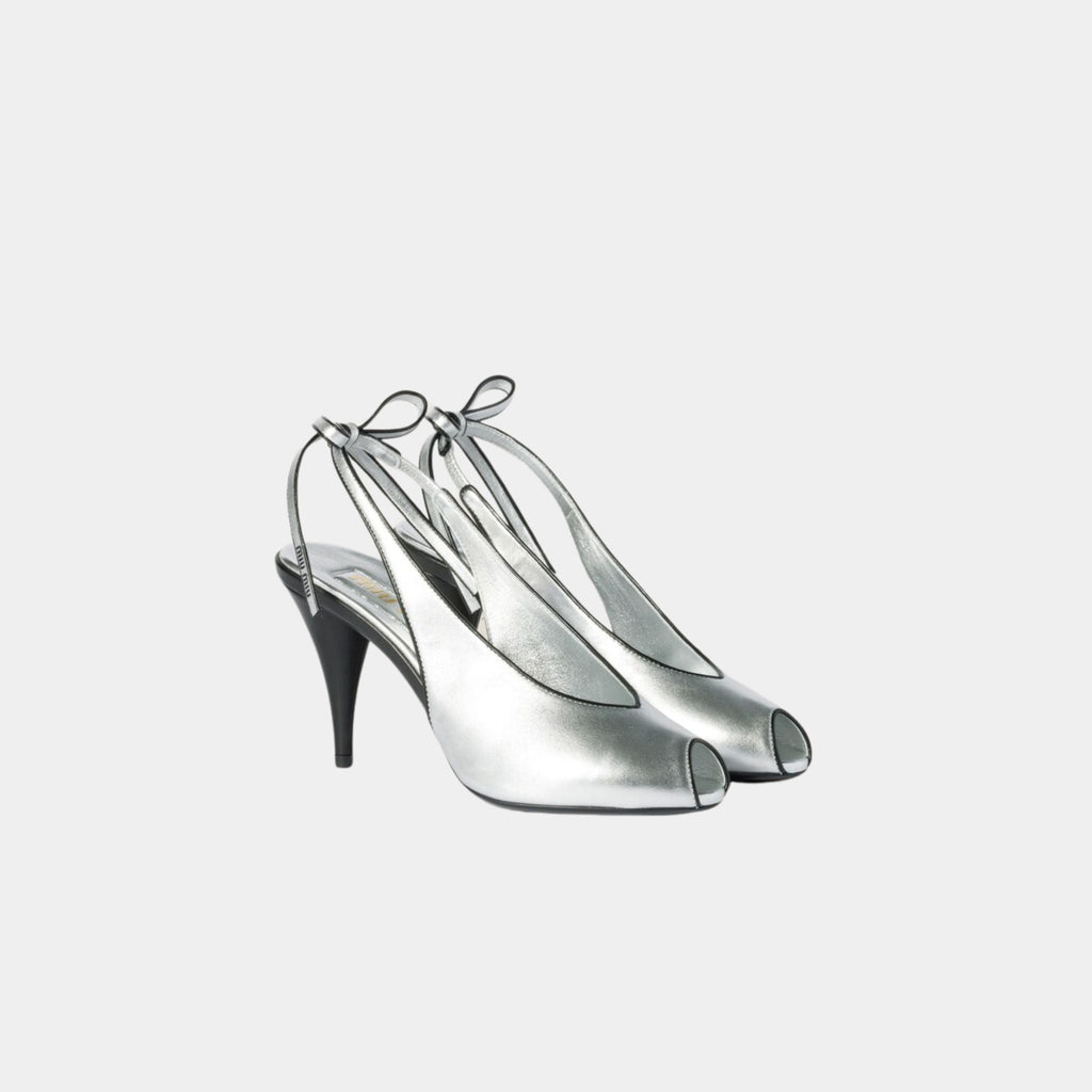 Mordoré Nappa Leather Slingbacks Miu miu – Гарантія оригінальності – вид ззаду