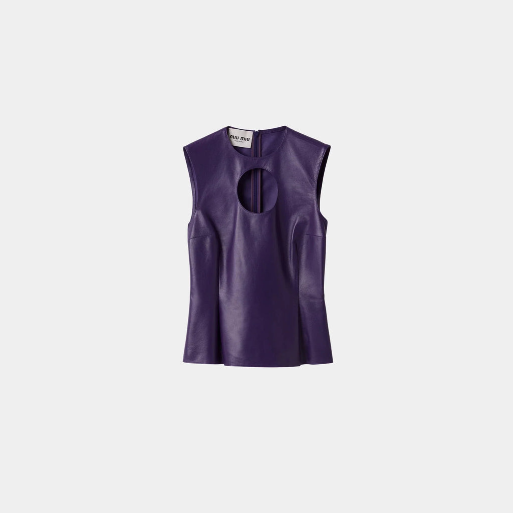 Оригінальна Nappa Leather Top With Buckle Miu miu – боковий вид
