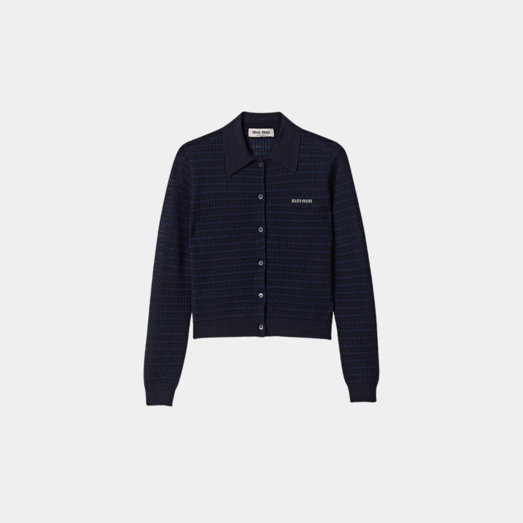 Openwork Cashmere Cardigan Miu miu – Гарантія оригінальності – боковий вид