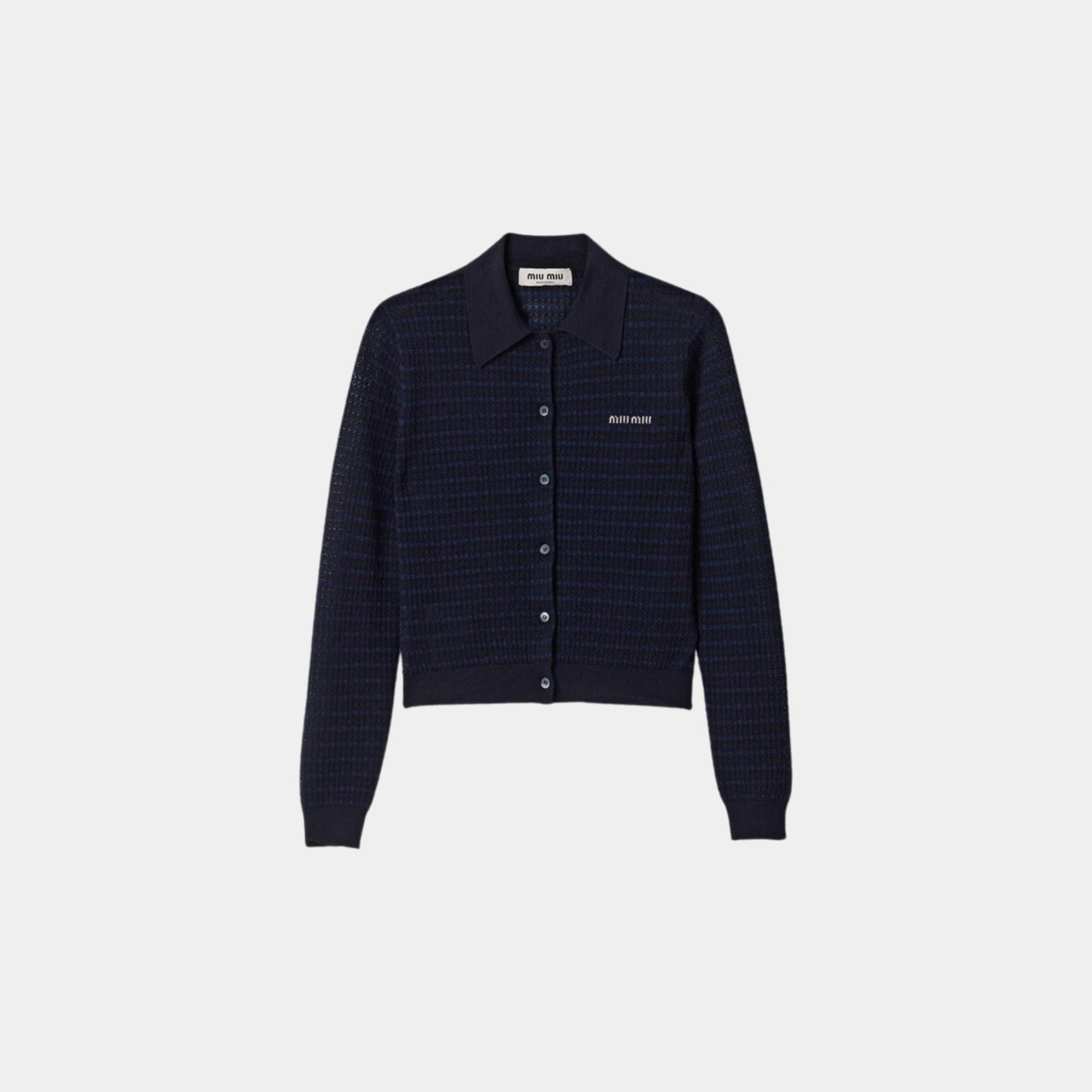 Openwork Cashmere Cardigan Miu miu – Гарантія оригінальності – боковий вид
