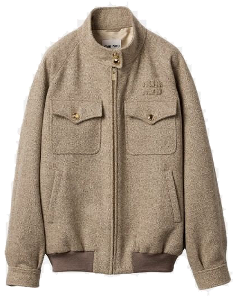 Chevron Blouson Jacket Khaki Miu miu – Гарантія оригінальності