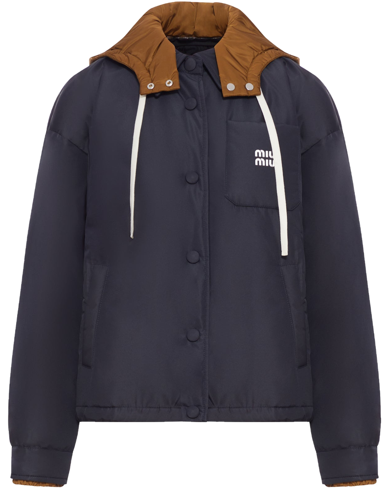 Оригінальна Down Jacket With Printed Logo Miu miu
