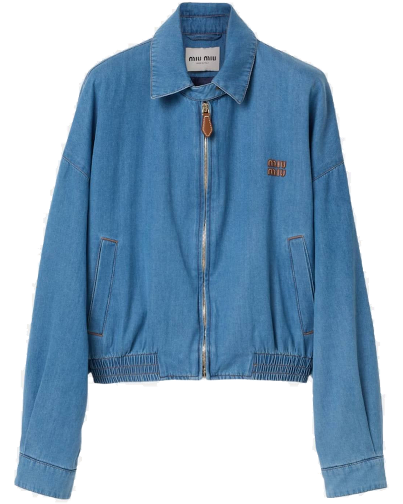 Oversized Denim Blouson Jacket Sapphire Blue Miu miu оригінал – Купити в Україні