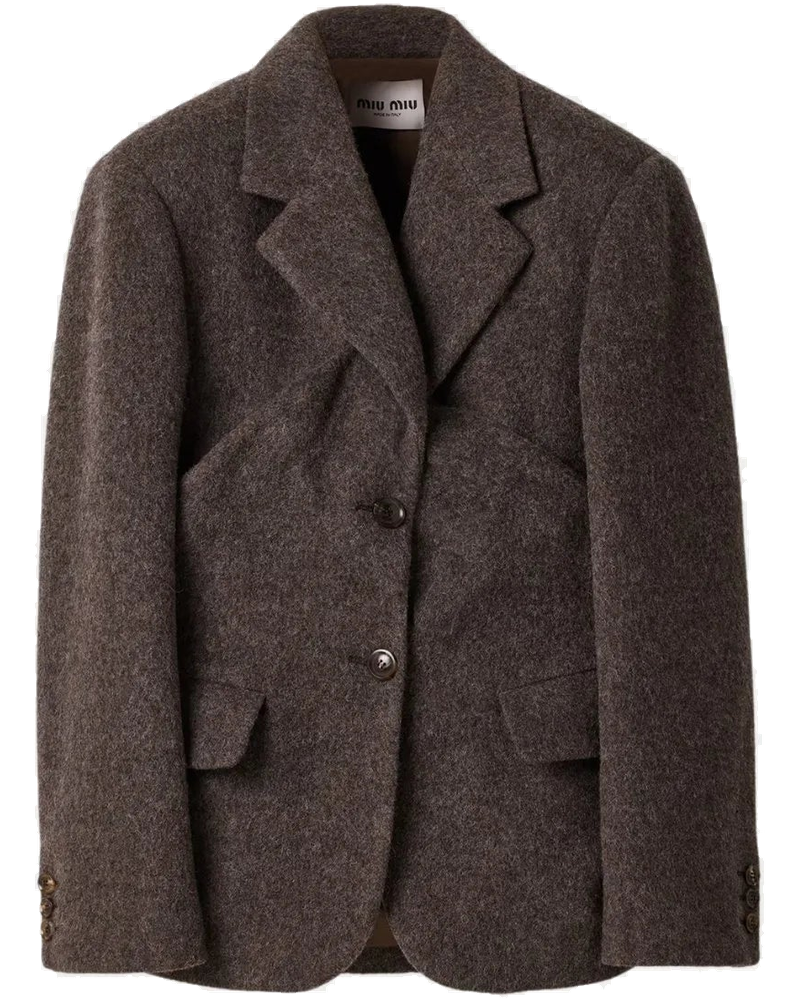 Single-Breasted Light Shetland Wool Jacket Miu miu – Гарантія оригінальності