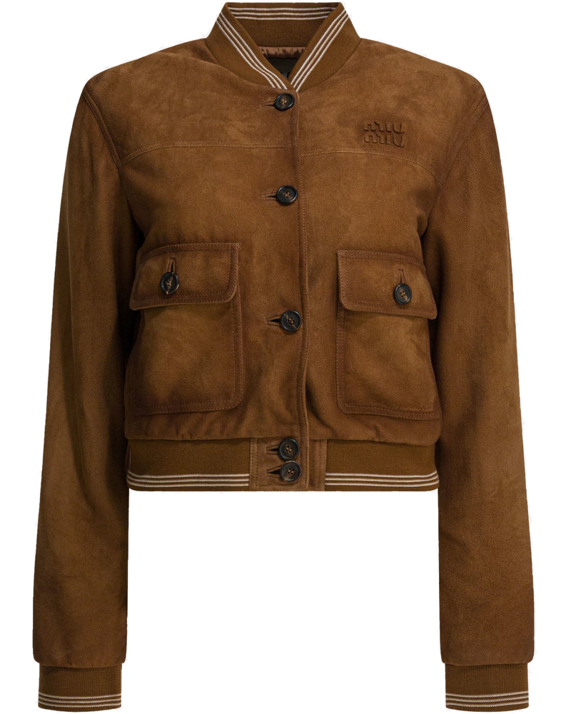 Suede Leather Bomber Jacket Miu miu оригінал – Купити в Україні