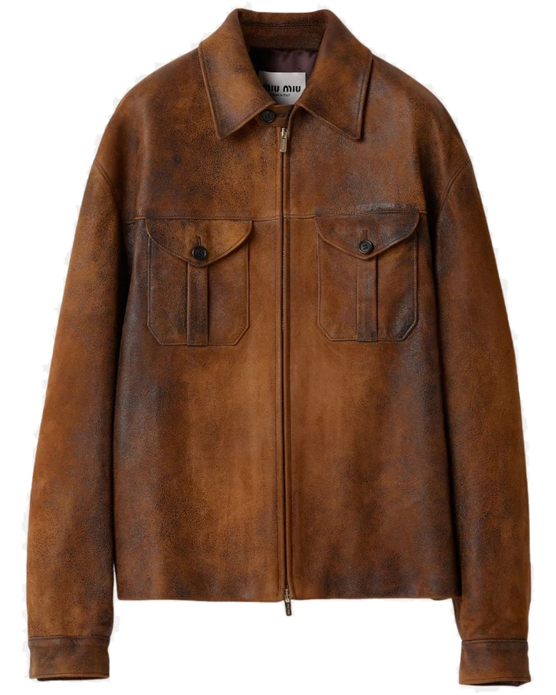 Waxed Suede Leather Jacket Miu miu – Гарантія оригінальності