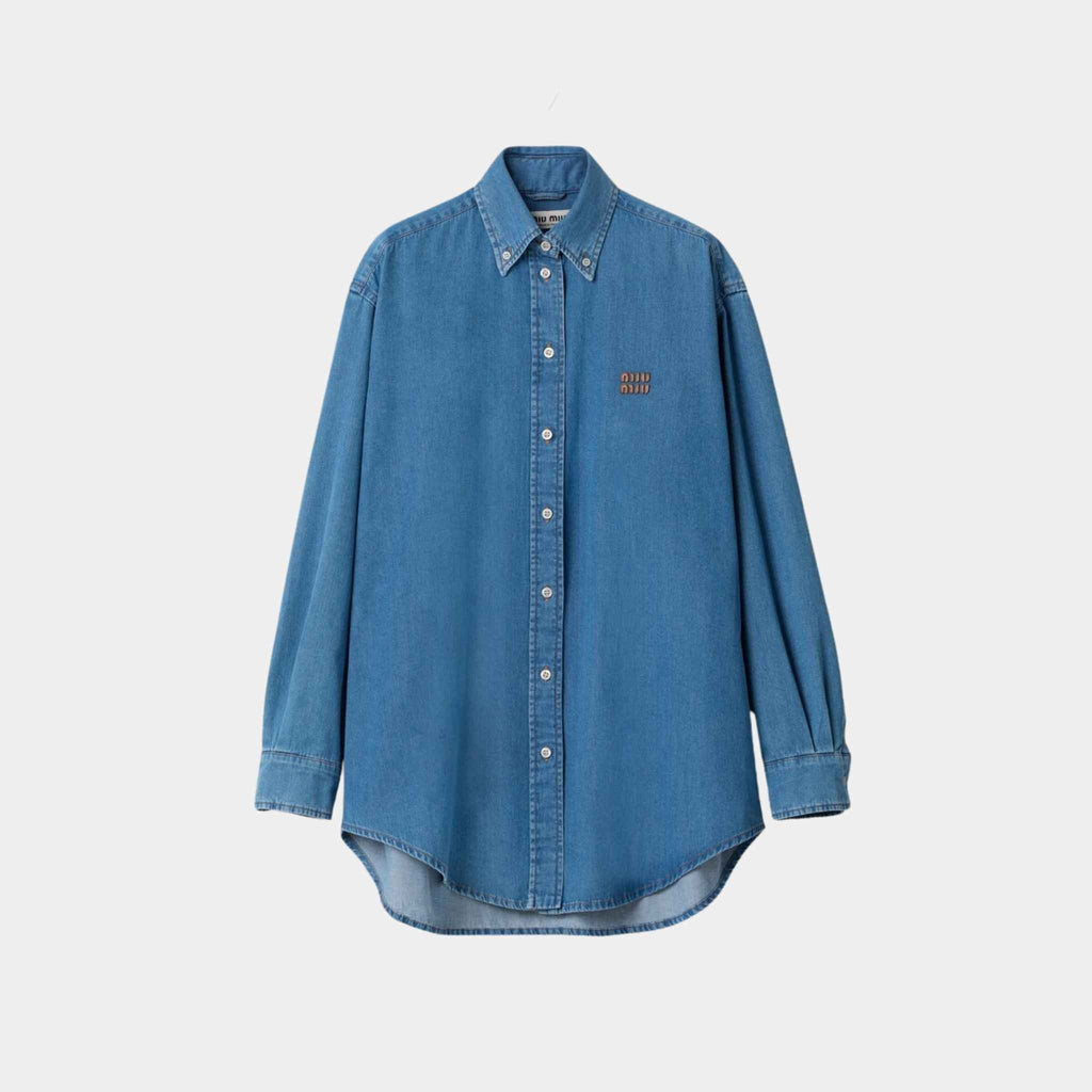 Oversized Denim Shirt Miu miu – Гарантія оригінальності – боковий вид
