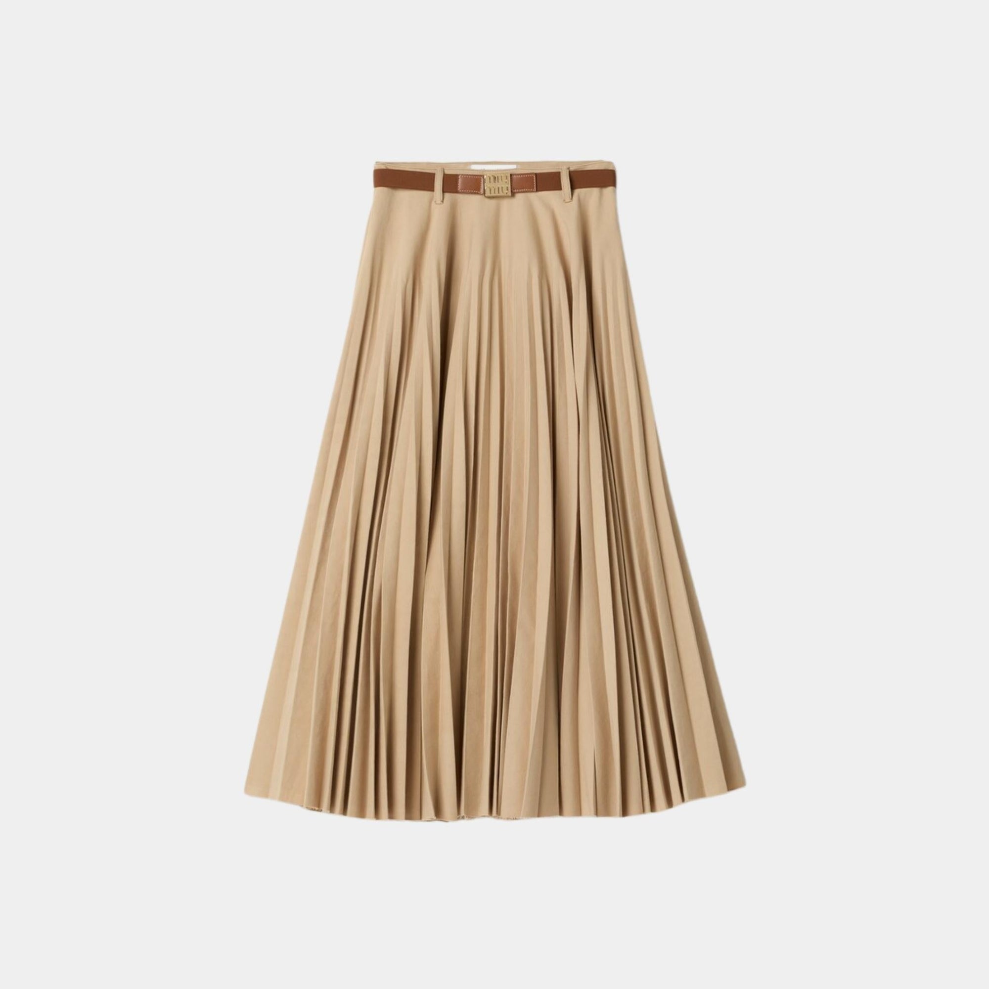Pleated Old Denim Skirt With Belt Miu miu – Гарантія оригінальності – боковий вид