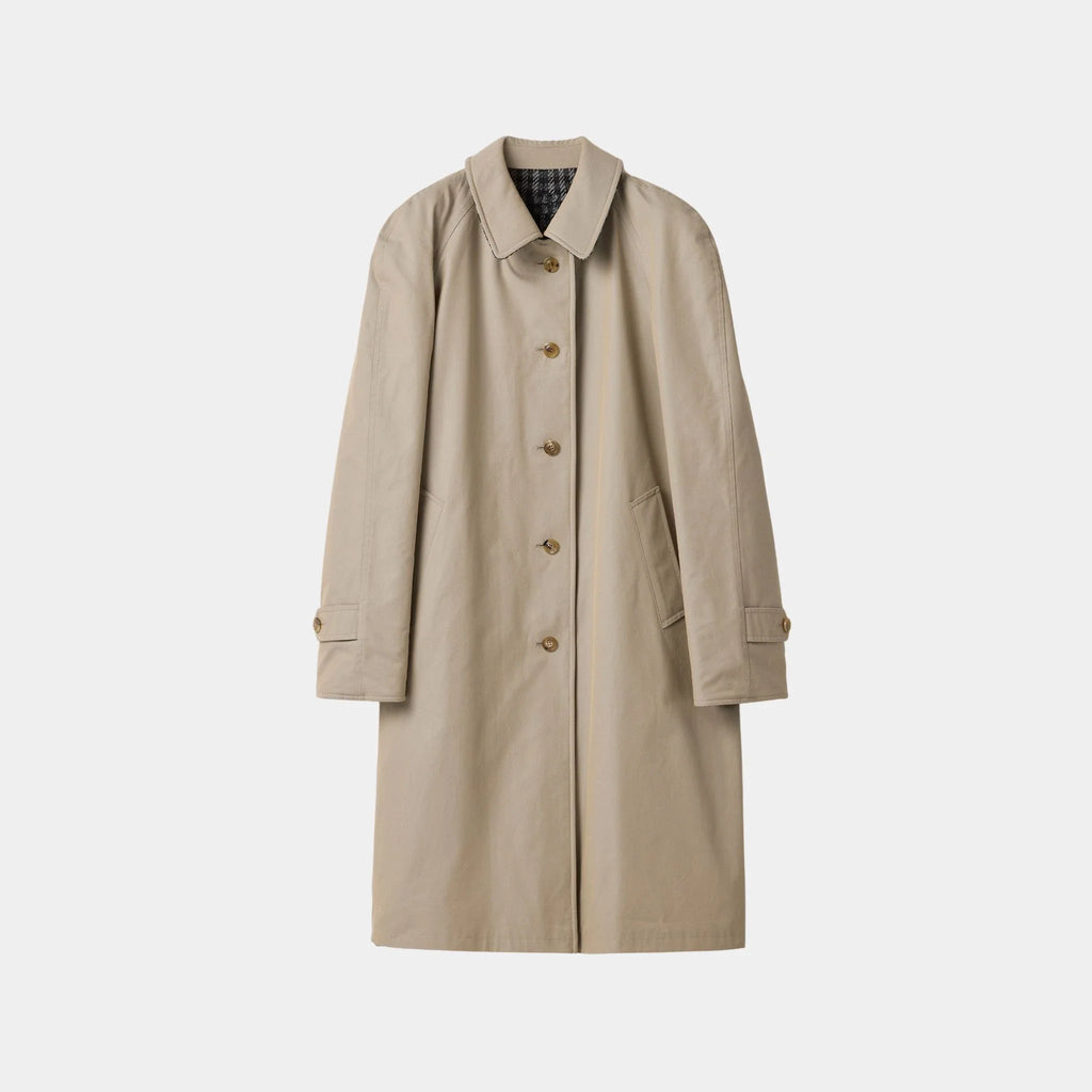 Reversible Twill And Check Trench Coat Miu miu – Гарантія оригінальності – боковий вид