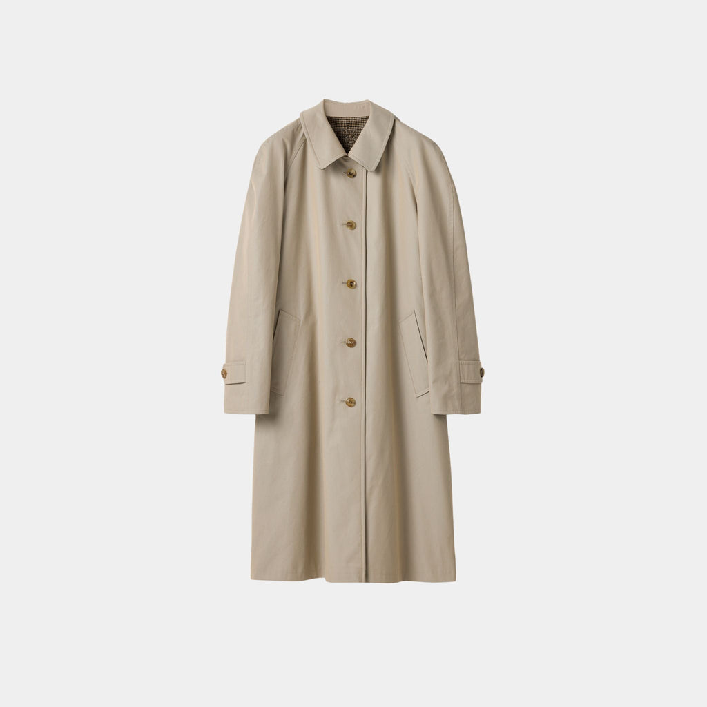 Reversible Twill And Houndstooth Check Trench Coat Miu miu – Гарантія оригінальності – боковий вид