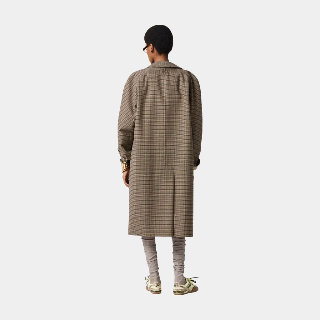 Reversible Twill And Houndstooth Check Trench Coat Miu miu – Гарантія оригінальності – детальний вид
